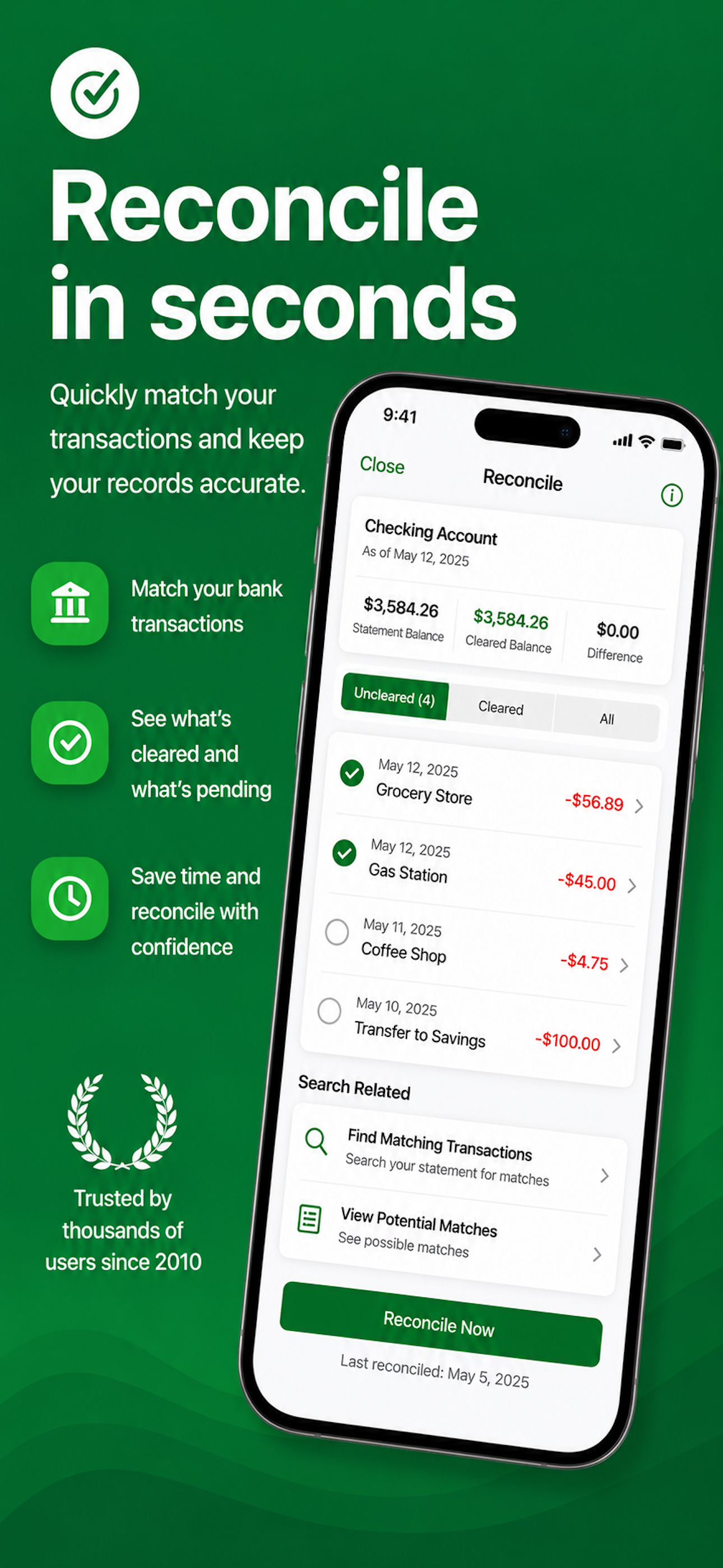Checkbook App Store screenshot placeholder