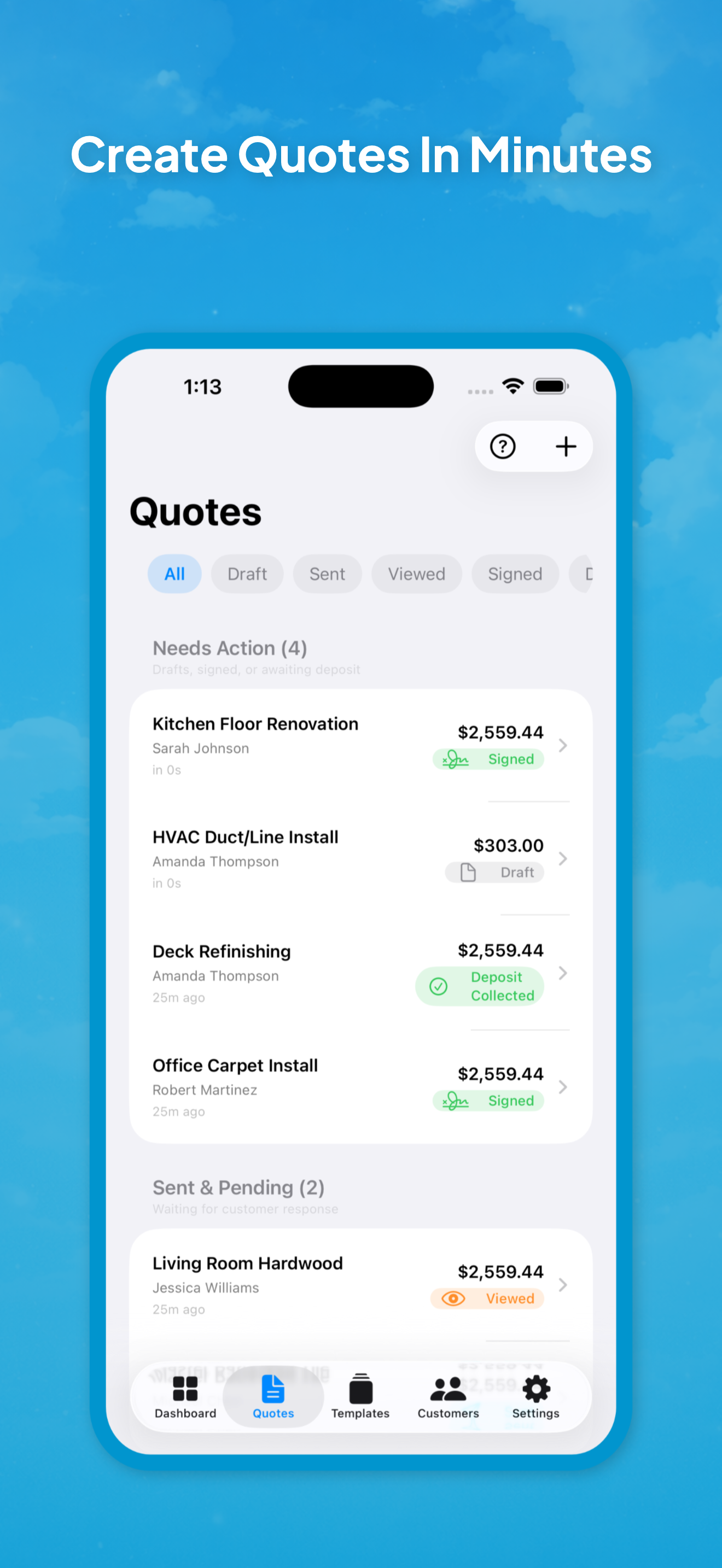 CloseQuote App Store screenshot placeholder