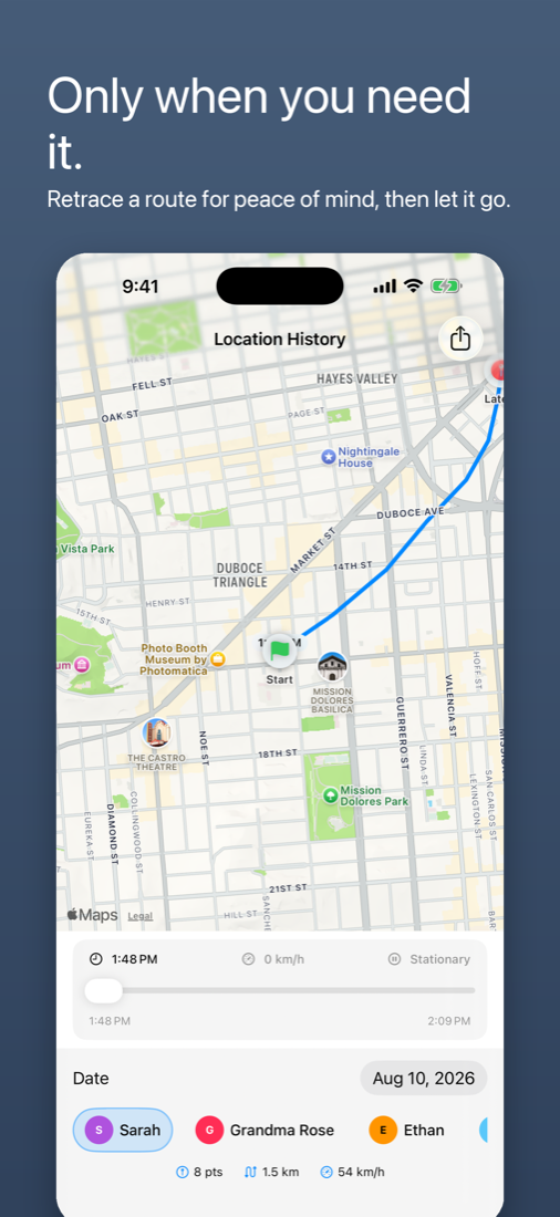Your own location history