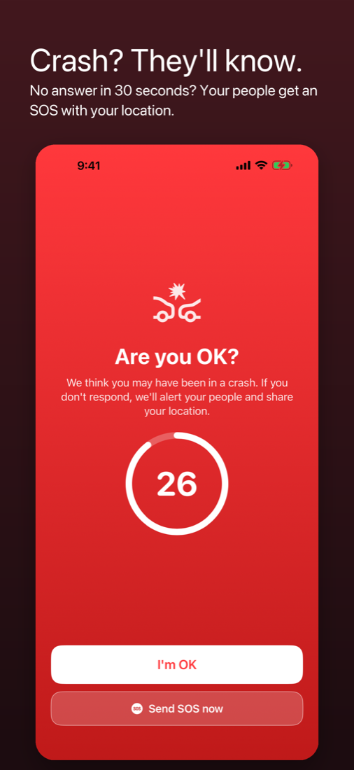 Crash detection alert