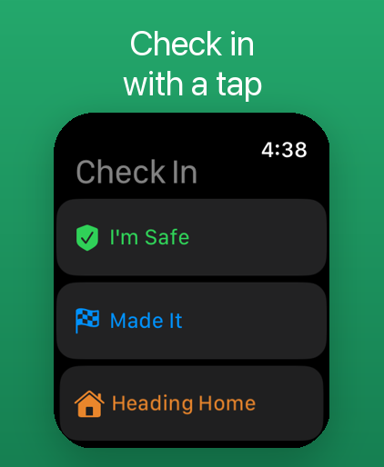 Apple Watch check-in buttons