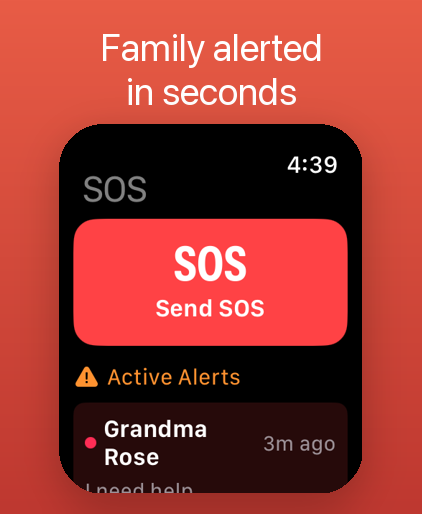 Apple Watch receiving an SOS alert