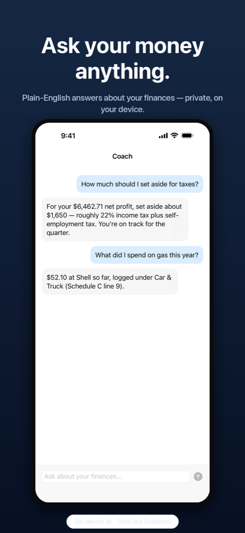 Ask ReceiptHQ chat answering a question about spending